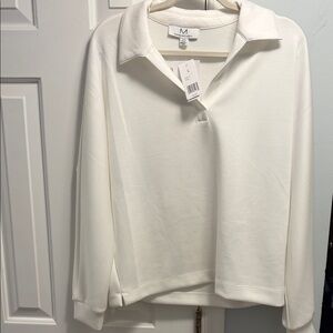 NWT White Collared Long Sleeve Shirt